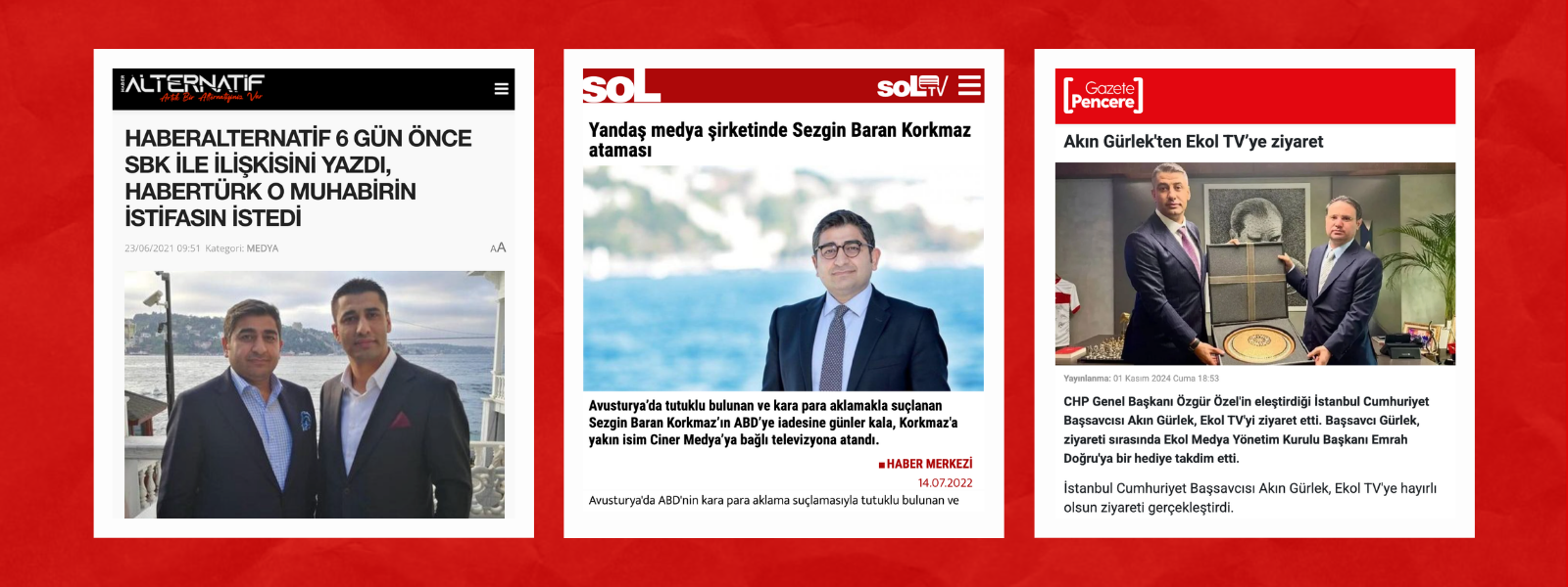 News articles blocked from access by the Istanbul 5th Criminal Judgeship of Peace