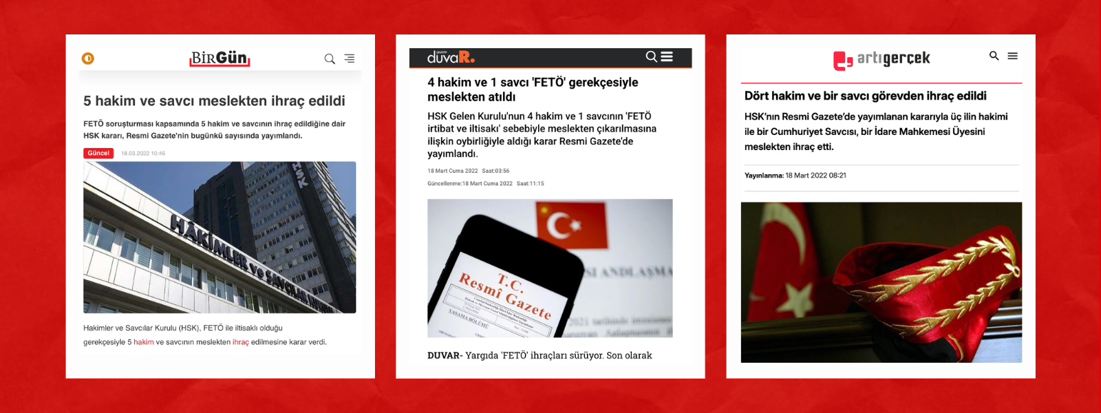 News articles blocked from access by the Kilis 1st Criminal Judgeship of Peace