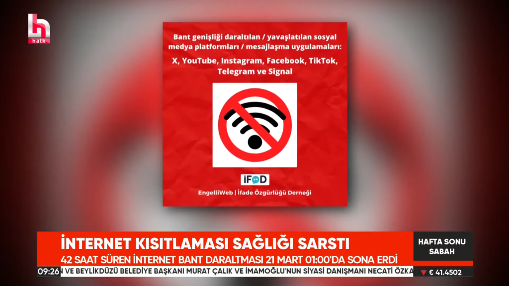 Halk TV used İFÖD’s assessment of bandwidth throttling