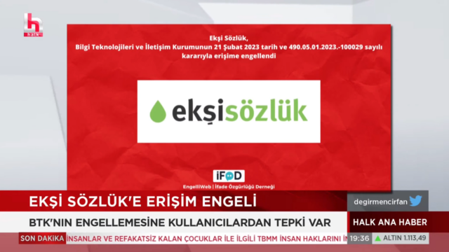 Ekşi Sözlük’e yönelik erişim engeli Halk TV Ana Haber’de aktarıldı