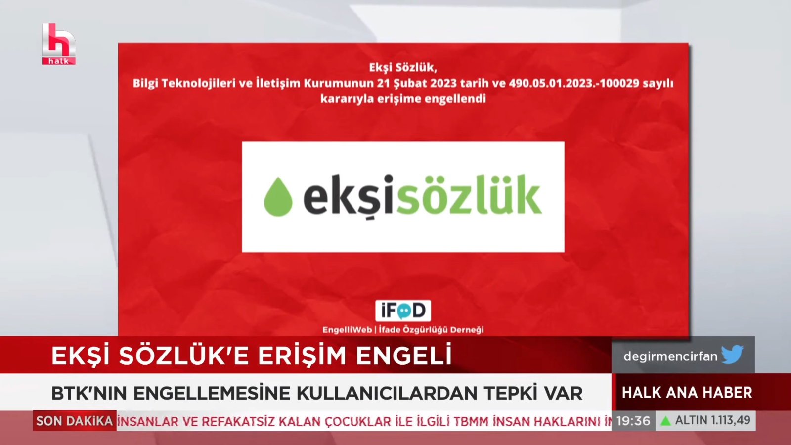 Ekşi Sözlük’e yönelik erişim engeli Halk TV Ana Haber’de aktarıldı