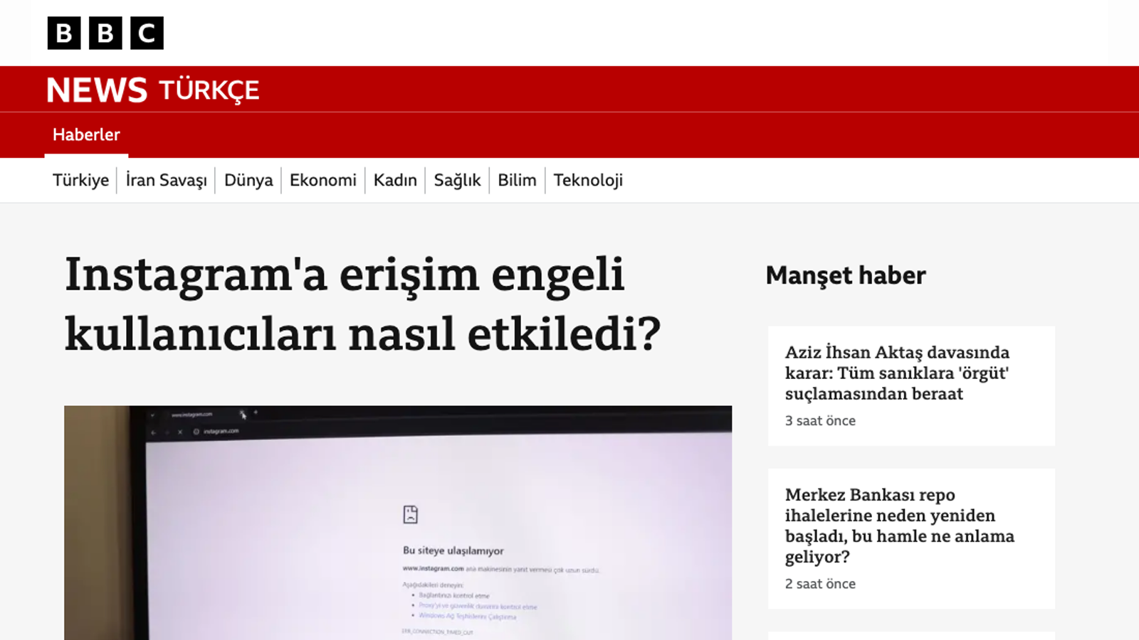 BBC Türkçe, Instagram engelini Yaman Akdeniz’in değerlendirmeleriyle ele aldı