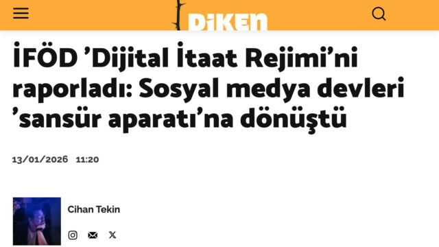 Diken, İFÖD’ün “Dijital İtaat Rejimi” raporunu ele aldı
