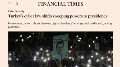 Financial Times’ın Türkiye’nin siber güvenlik düzenini ele alan haberinin görseli