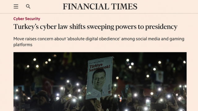 Financial Times’ın Türkiye’nin siber güvenlik düzenini ele alan haberinin görseli